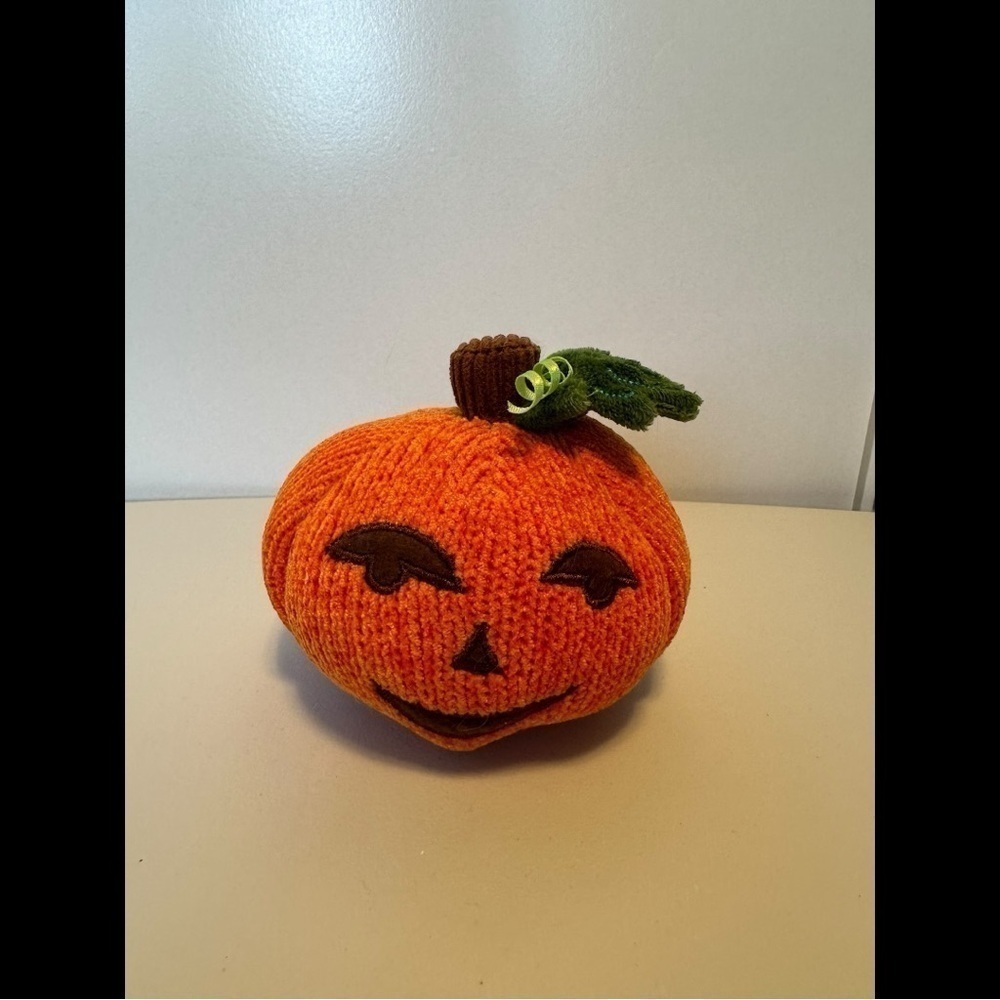 Starbucks Jack-O-Lantern 2007 Small Vintage Halloween Fall Pumpkin Knit Plush